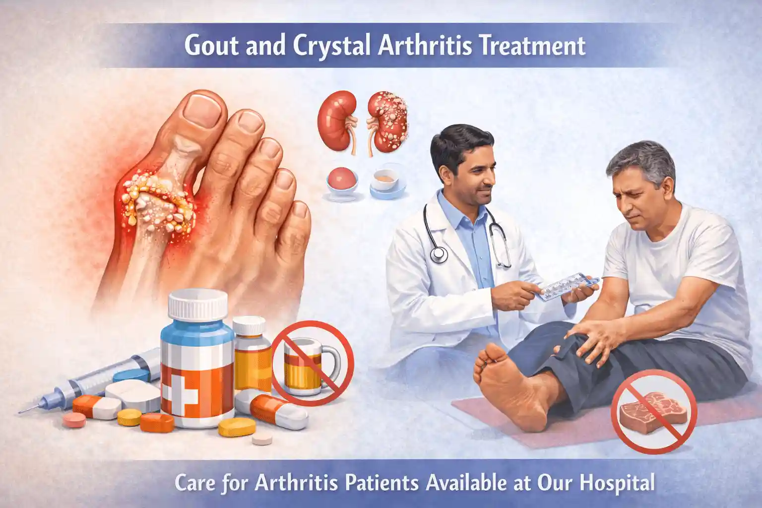 Gout and crystal arthritis treatment